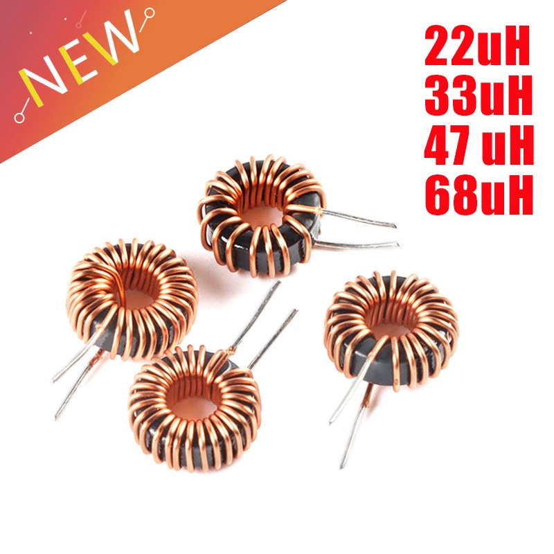 2 Pces 44125 Indutores De Núcleo Toróide Enrolamento Anel Magnético Indutância 22UH 33UH 47UH 68UH 0.6mm Bobina Ferro Si