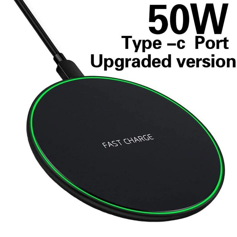 Carregador sem fio de 50W adequado para celulares AP, carregador sem fio circular de mesa ultrafino de 15W, 30W.