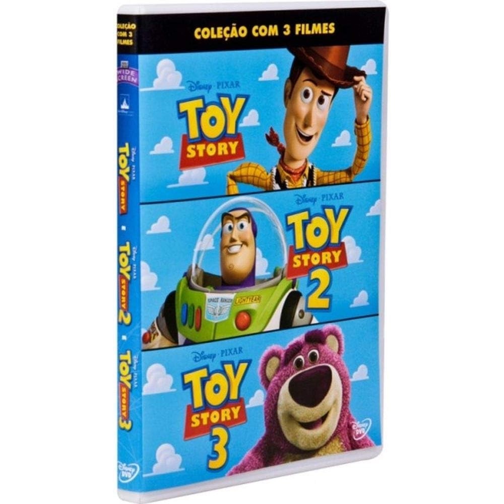 DVD Toy Story - Coleção com 3 Filmes direção John Lasseter (1 e 2) e Lee Unkrich (3)