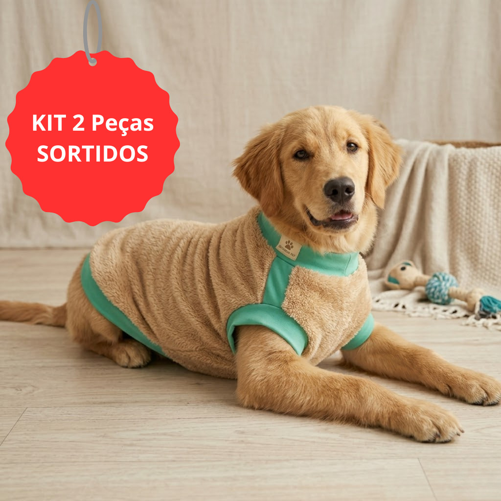 Kit 2 Roupas Pet Cachorro Gato Soft Quentinha Regata Inverno Sortido Confortável P ao EXG