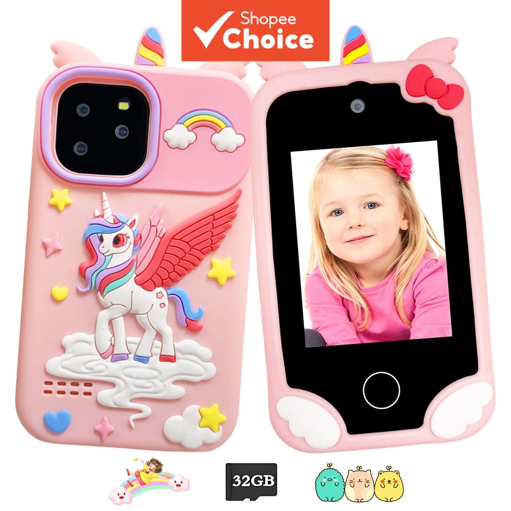 Smartphone de Brinquedo Inteligente para Crianças, Tela sensível ao toque de 2,8, Câmeras duplas, Aprendizagem e