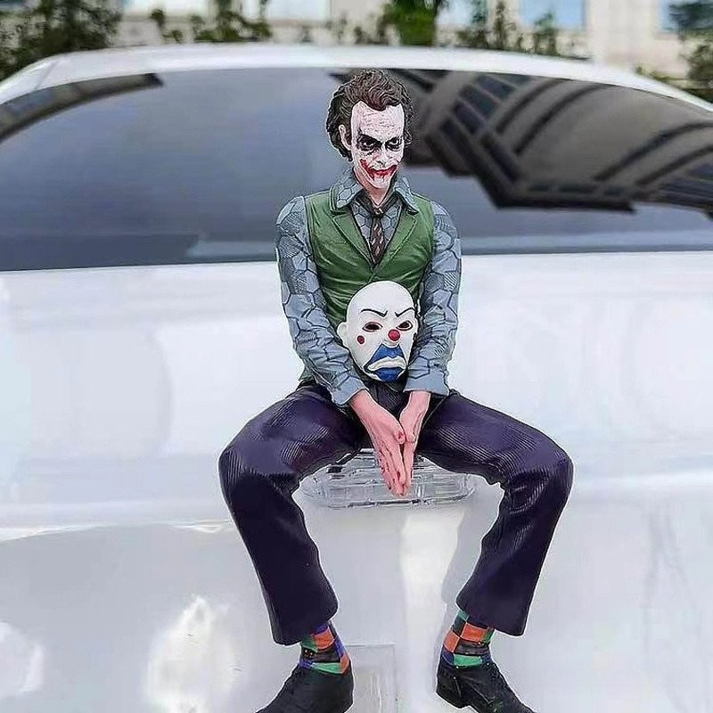 16cm DC Comics Anime Batman Dark Knight Heath Ledger Joker com máscara Joker Base Mr.J Pudim Decorações feitas por TAUK