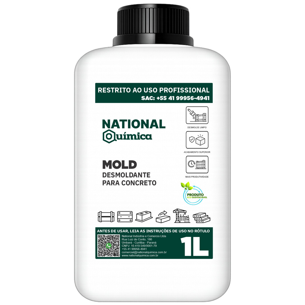 Aditivo e plastificante Desmoldante para Concreto 20L Mold National Química