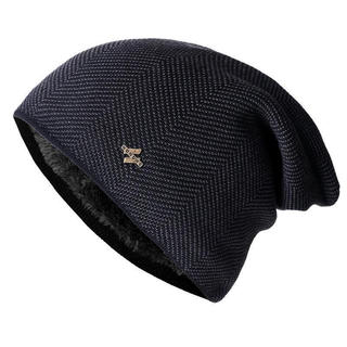 Gorro de Inverno de Algodão com Forro de Pelo, Gorro Quente, Gorro Larguinho, Gorro de Malha para Homens e Mulheres, Gor