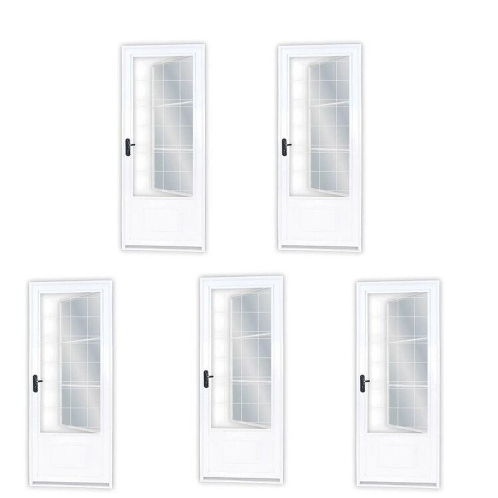Kit com 5 Portas de Aço Postigo 215x85cm com Grade Quadrada Minas Sul Mgm