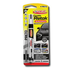 Caneta Tira Riscos Luxcar Para Carros Pneus Rodas Moveis Cor Preto
