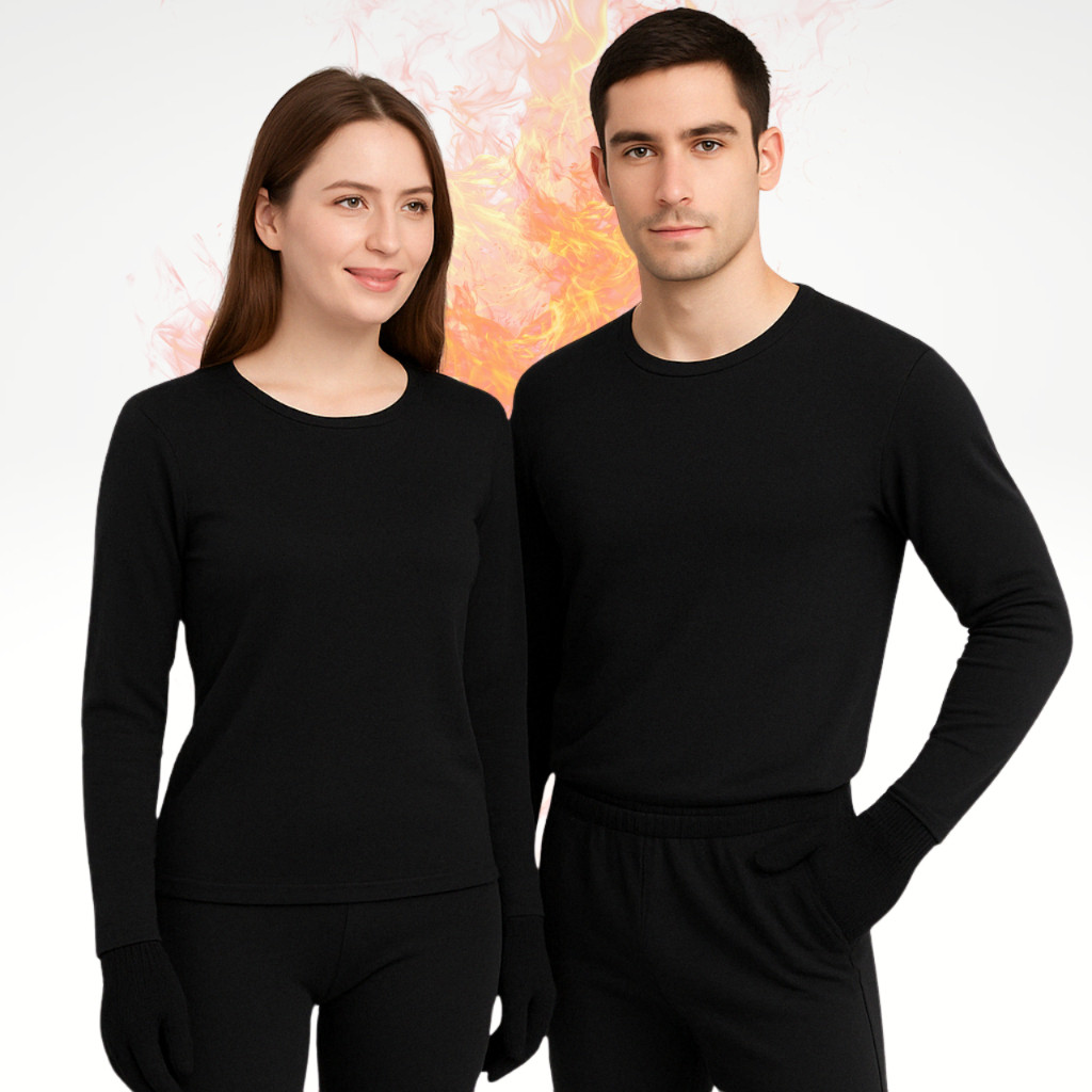 Conjunto Segunda Pele Camiseta e Calça Térmica Flanelado Frio Intenso Masculino Feminino Unissex