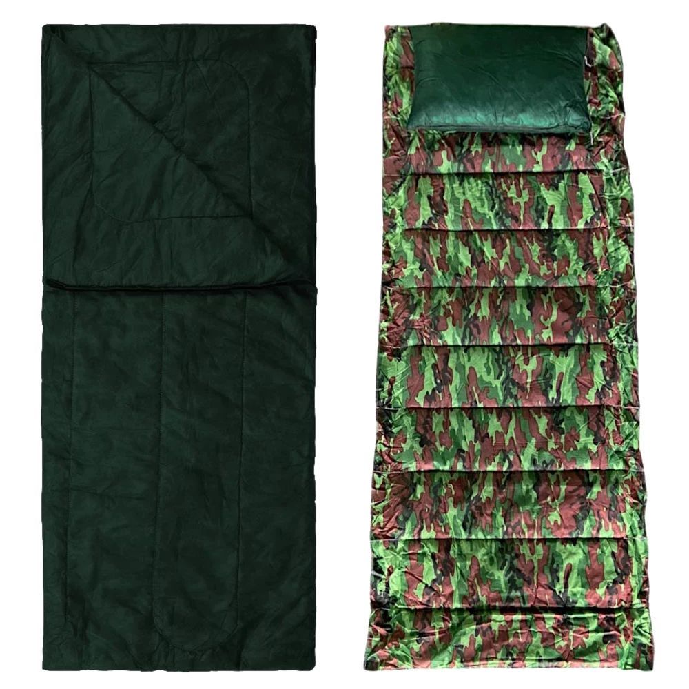 Kit Aventura Acampamento Camping Saco de Dormir + Colchonete Solteiro Camuflado