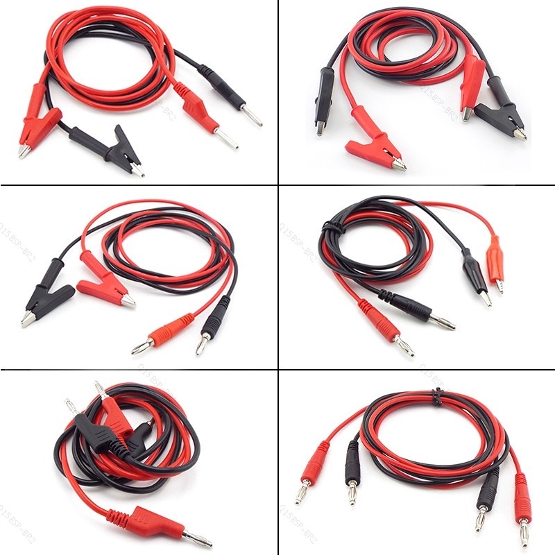 4MM Banana Plug Jacaré Clipes Elétrico DIY Teste Chumbo Crocodilo Gancho Cabo Conector Duplo Testador Sonda Multímetro B