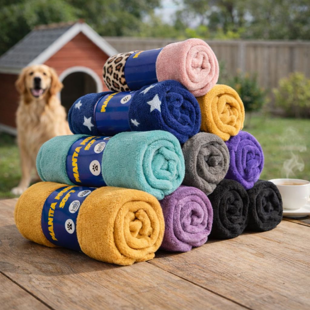 Kit 04 Mantinhas Pet Multiuso Cães Gato Cachorro Grande Quentinha Cobertor Soft