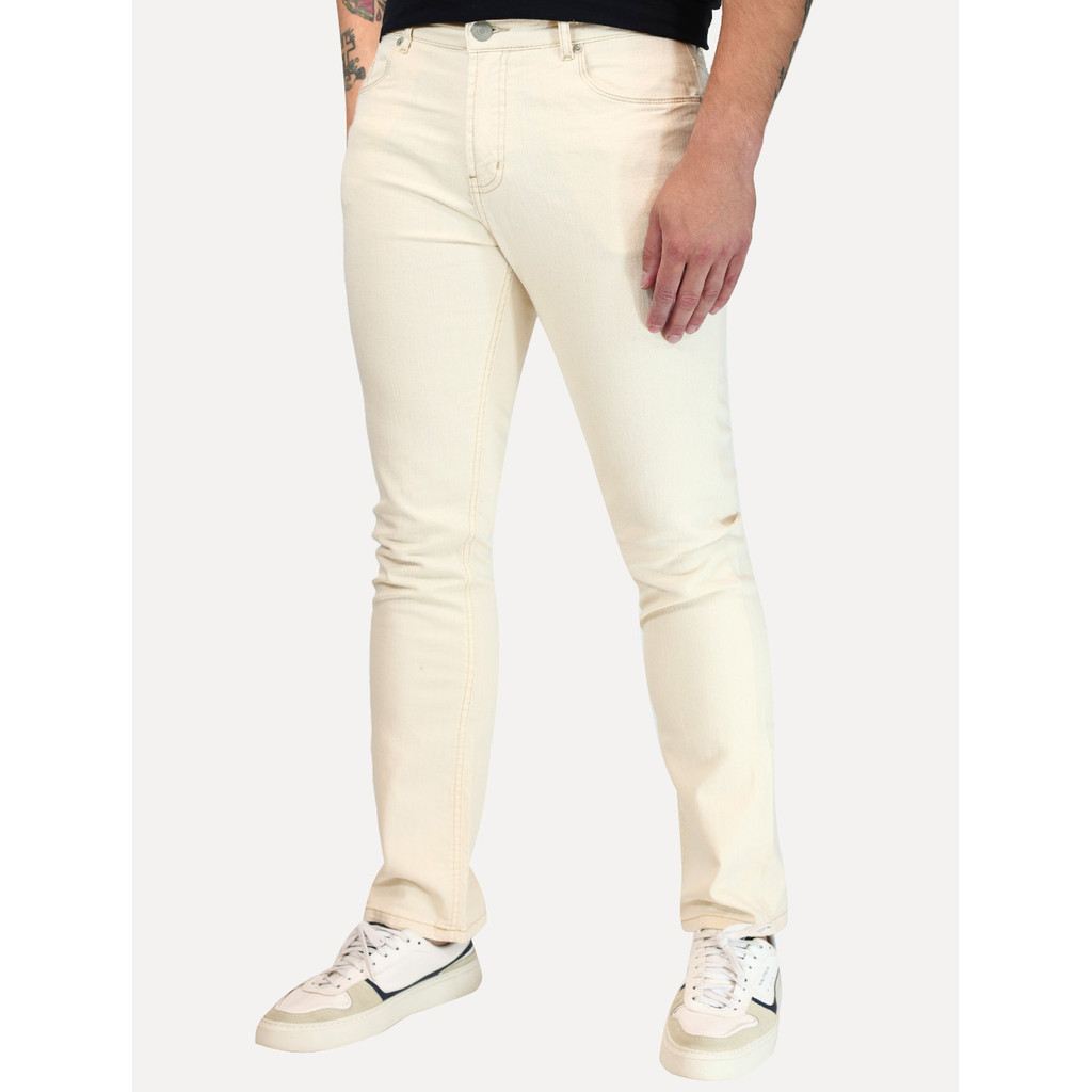 Calça Guess Original Masculina Slim Sarja 5 Pockets Off-White