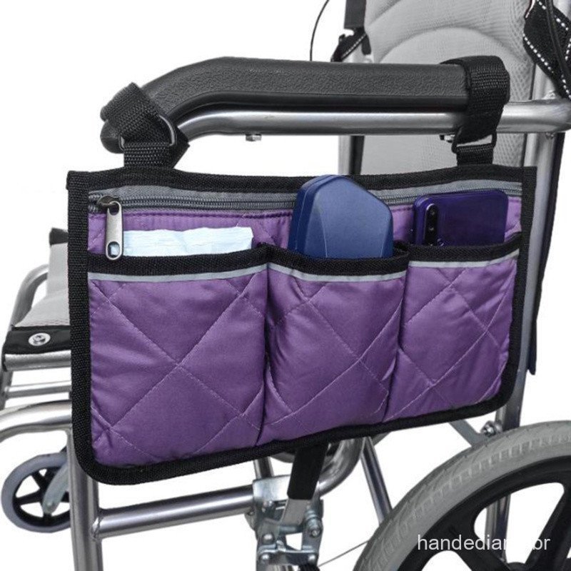 Saco Para Cadeira De Rodas Lateral Organizador De Bolsas De Braço Portátil Carrinho De Passeio Suspenso De Armazenamento