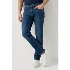 Calça Jeans Slim Confortável Polo Wear Jeans Escuro
