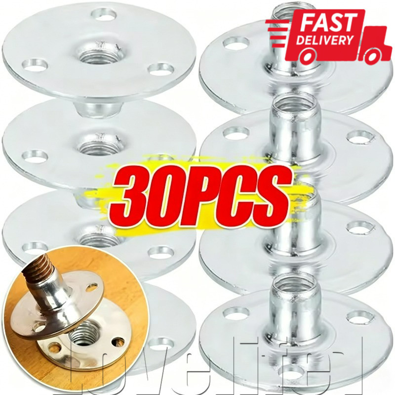 [Entrega Rápida] 10/30 Unidades De Porcas Brad Hole Tee-Inserção De Flange Porca Aparafusada De Rosca Fêmea-De Bloqueio