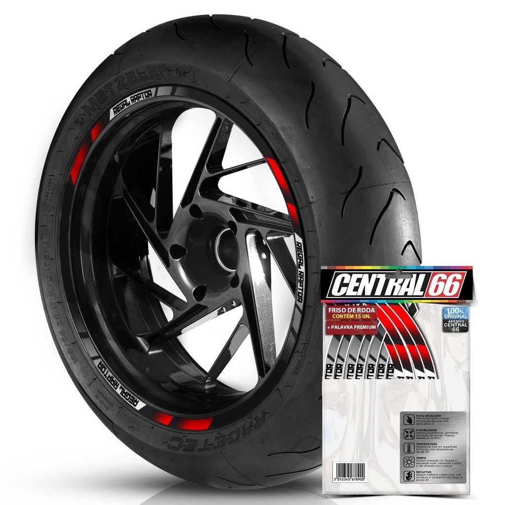 Adesivo Friso M2 Regal Raptor Cores Refletivo Aro 13 ao 22 8mm Kit Completo Resistente Filete de Roda Para Moto
