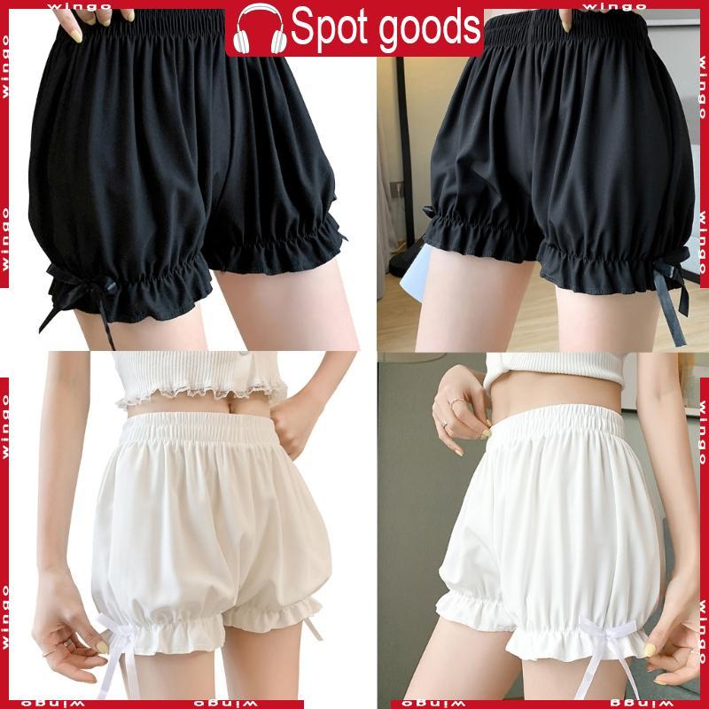 WIN Adulto Seda Babados Abóbora Shorts Calças Bloomers Segurança Sob