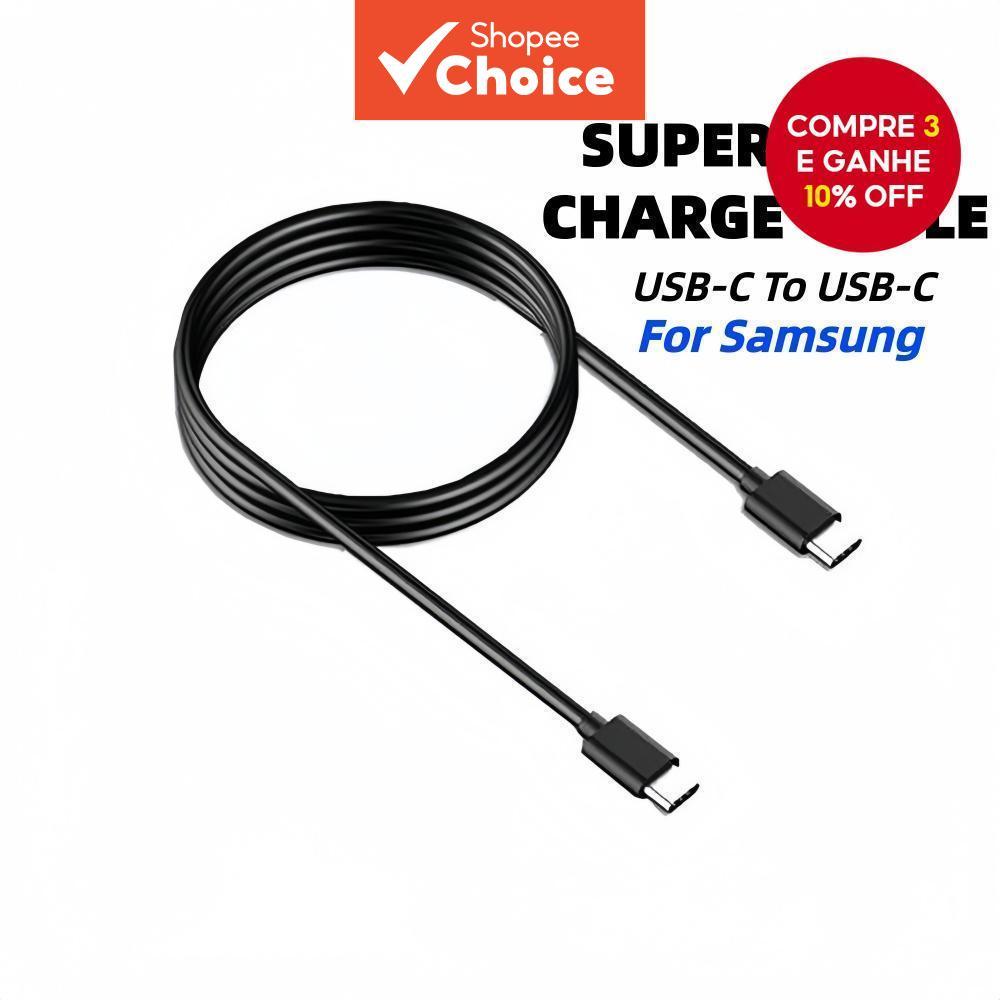 Cabo de Carregamento Super Rápido SS Type-C para USB-C 5A 1 Metro para Celular e Tablet Samsung