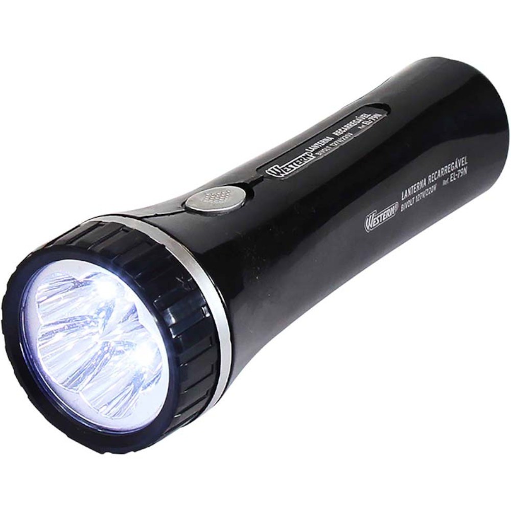 Lanterna a bateria 4V recarregável com 5 Leds - EL-79N - Western