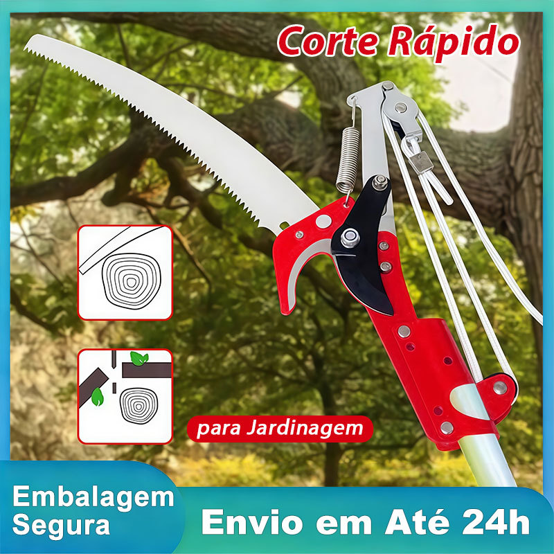 Podador de Galhos para Jardinagem Serra e Tesoura 2 em 1 Resistente Duravel Corte Facil Sem Cabo