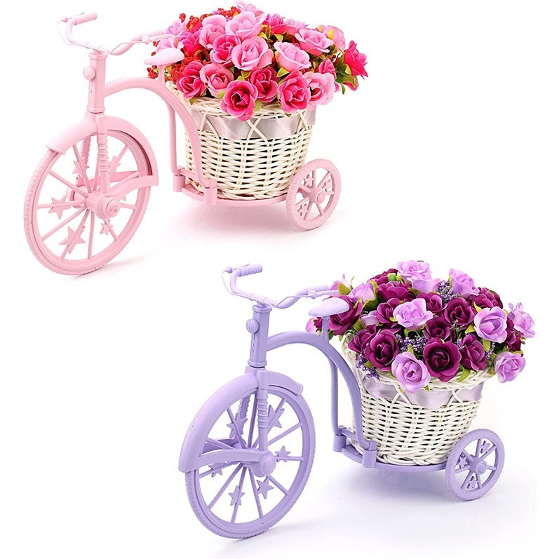 Artificial Bicicleta Flor De Mesa Planta De Suporte Ornamento Seda Expositor Conjunto Flutuador Para Decoração De Festa