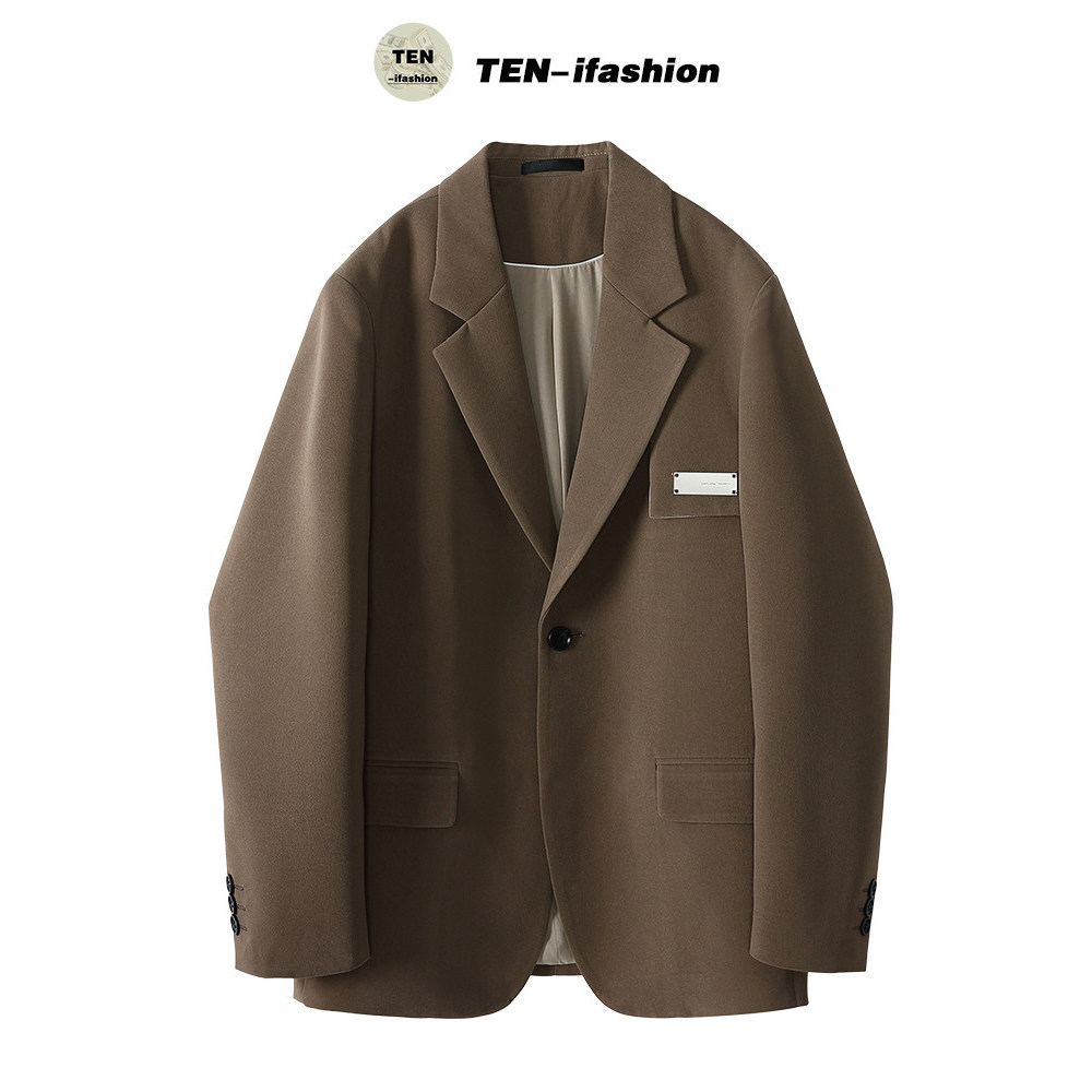 Blazer masculino leve estilo maduro moda masculina na moda bonito único terno jaqueta masculina solta Casual blazer
