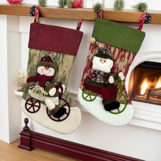 Santa meias saco de presente jardim de infância crianças velho natal grandes meias saco de presente decoração estoque de
