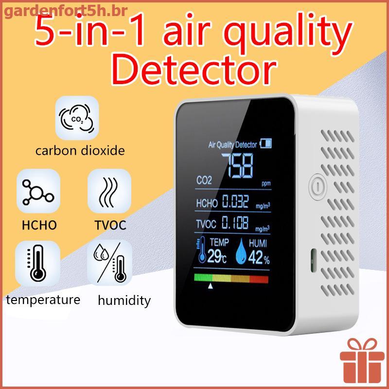 GARDE Multifuncional 5 Em 1 Medidor De CO2 Digital Testador De Temperatura E Umidade Dióxido De Carbono TVOC HCHO Detect