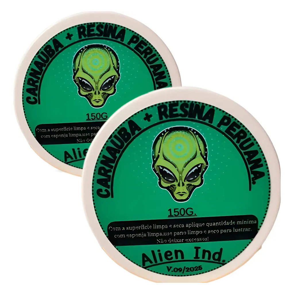 Kit 2 Ceras Alien Polimento Queimado Riscos Carnaúba 120g