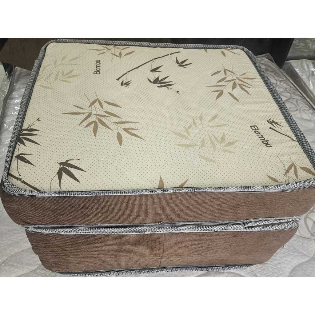 Colchão colchonete Solteiro MARROM 180x60x10 puff dobrável acampamento camping praia sitio + Travesseiro