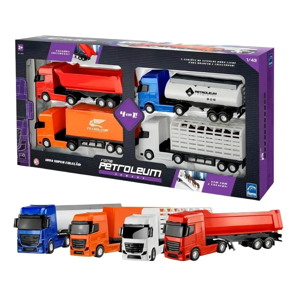 Caminhão Roma Petroleum - Series caminhão 4 em 1 | Haras Baú Caçamba Tanque Infantil