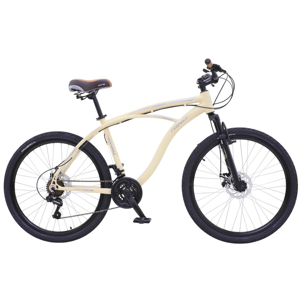 Bike Beach Aluminio Aro 26 Rino Masculino - Freio Disco Cambio Shimano E Suspensão