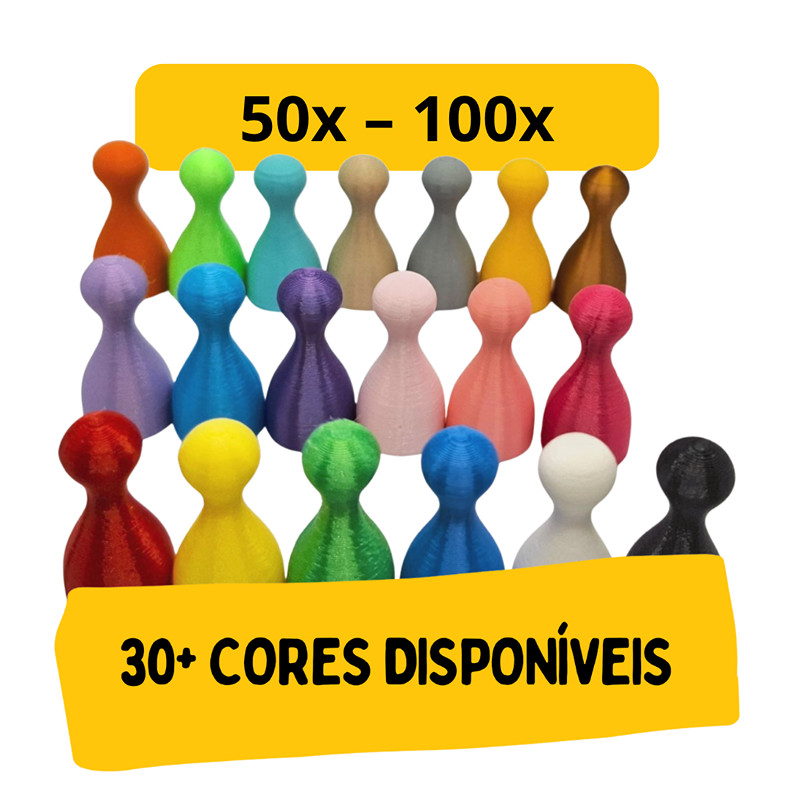 Kit de Pinos para Jogo de Tabuleiro - Peões para Board Game - 50 a 100 Unidades