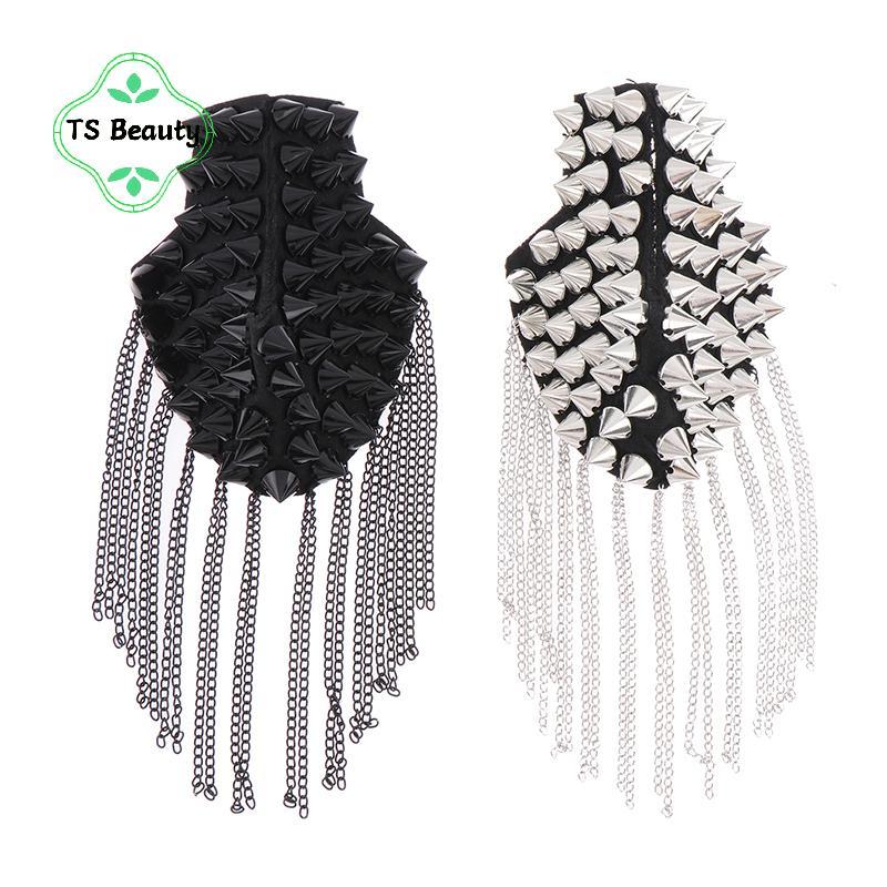TS Moda 1Pc Ombro Dragonas Vintage Pico Rebite sel Epaulet Placas De Crachá Broches Feminino Masculino Acessórios De Rou