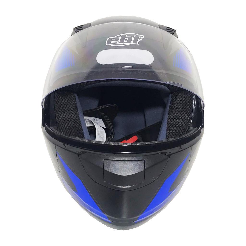 Capacete Ebf Fast E08 Robocop Escamoteavel Preto Azul Tamanho 58 — imagem 2 de 2