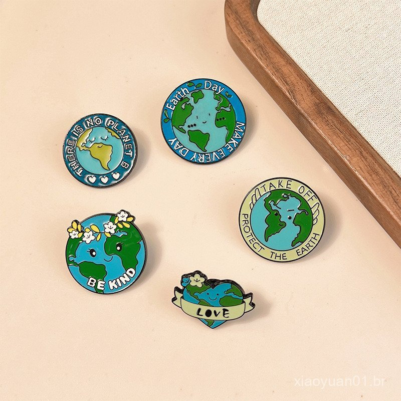 Broche Criativo para o Dia do Meio Ambiente, Protegendo o Meio Ambiente, Joia de Liga, Presente para Eventos BH24