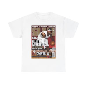 Camiseta Unissex Oversized Plus Size Feminina Masculina Estampada Allen Iverson Slam Magazine Streetwear Basquete Retro 