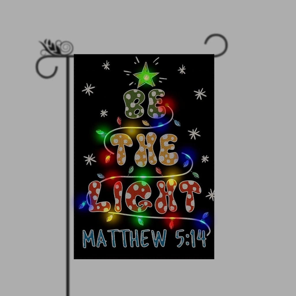 Bandeira de Jardim de Natal Cristã Bandeira de Jardim Árvore de Natal LED Exterior, Bandeiras de Jardim Relig