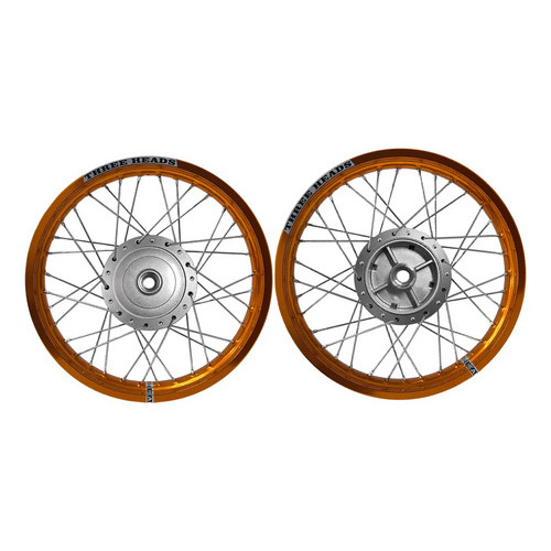 Par Rodas Aro Calha Folha Jante Alumínio Three Heads Ouro Titan Fan 150 Tambor 4mm