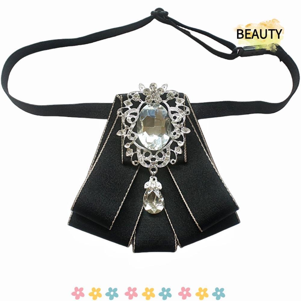 BEAUTYHOMEBR Gravata Borboleta De Strass , Fita De Diamante De Liga , Gola De Camisa De Poliéster De Cor Sólida