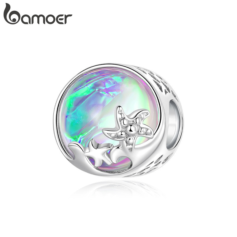 Bamoer Encantos Contas Praia Ondas Acessórios Pulseira DIY Para Presente Feminino