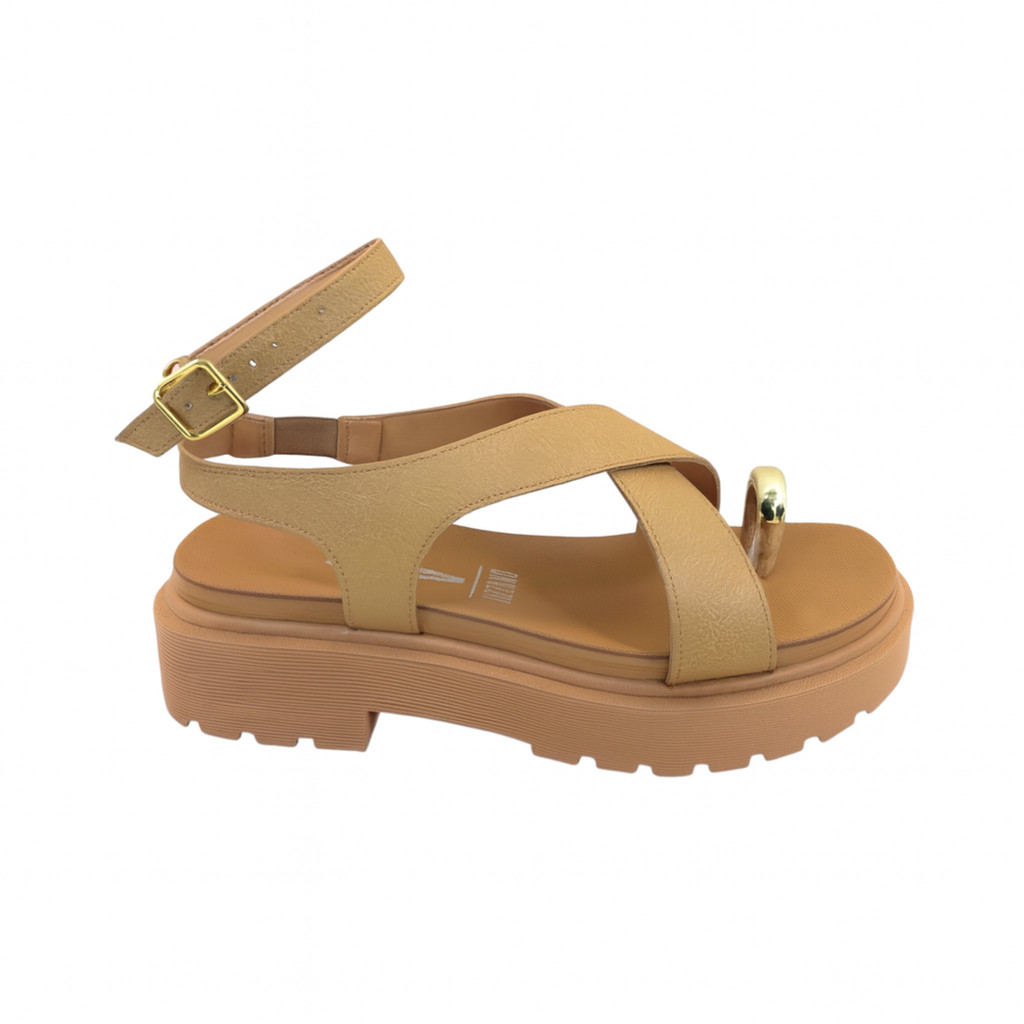 Sandalia Papete Vizzano Flatform Dedo Ring Toe Fivela Casual Leve Confortavel Estilosa
