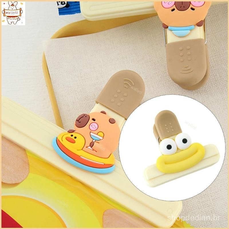 3pcs Clipes Saco Para Selar Lanches Seladores Embalagem Alça Silicone