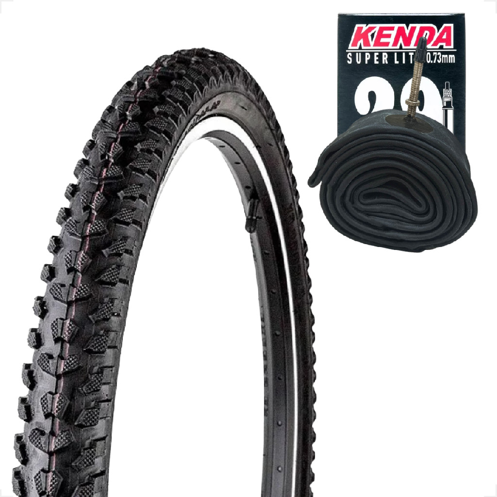 Pneu bicicleta Levorin Excess aro 29 x 2.20 Cravudo banda leve + Camara Kenda bico fino 48mm