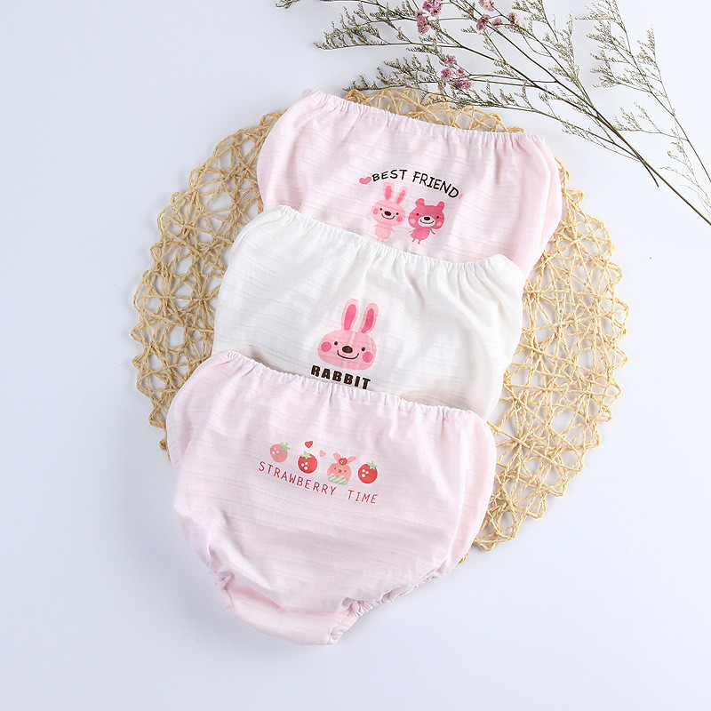 3 pacote meninos meninas crianças roupa interior de algodão puro Slub algodão cuecas do bebê calças pão estilo fino calç