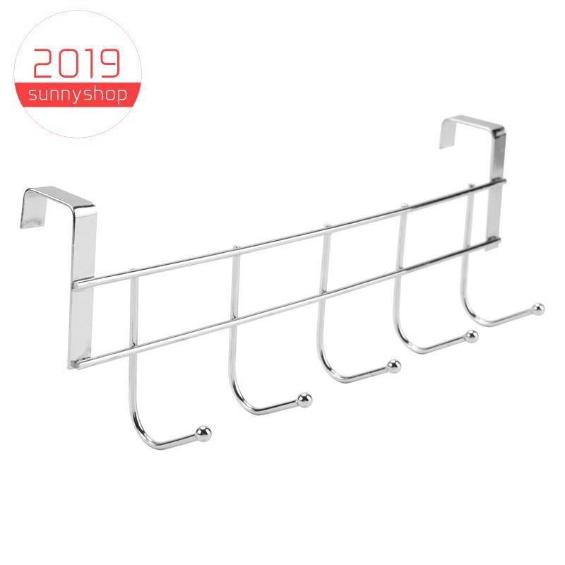 [Bestseller S] 5 Ganchos Sobre A Porta , Casa , Banheiro , Cozinha , Casaco , Toalha , Cabide , Prateleira , Prata