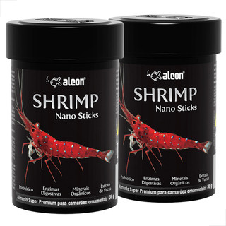 KIT 2 UN Ração Para Camarões Shrimp Nano Sticks Alimento Super Premium 36g