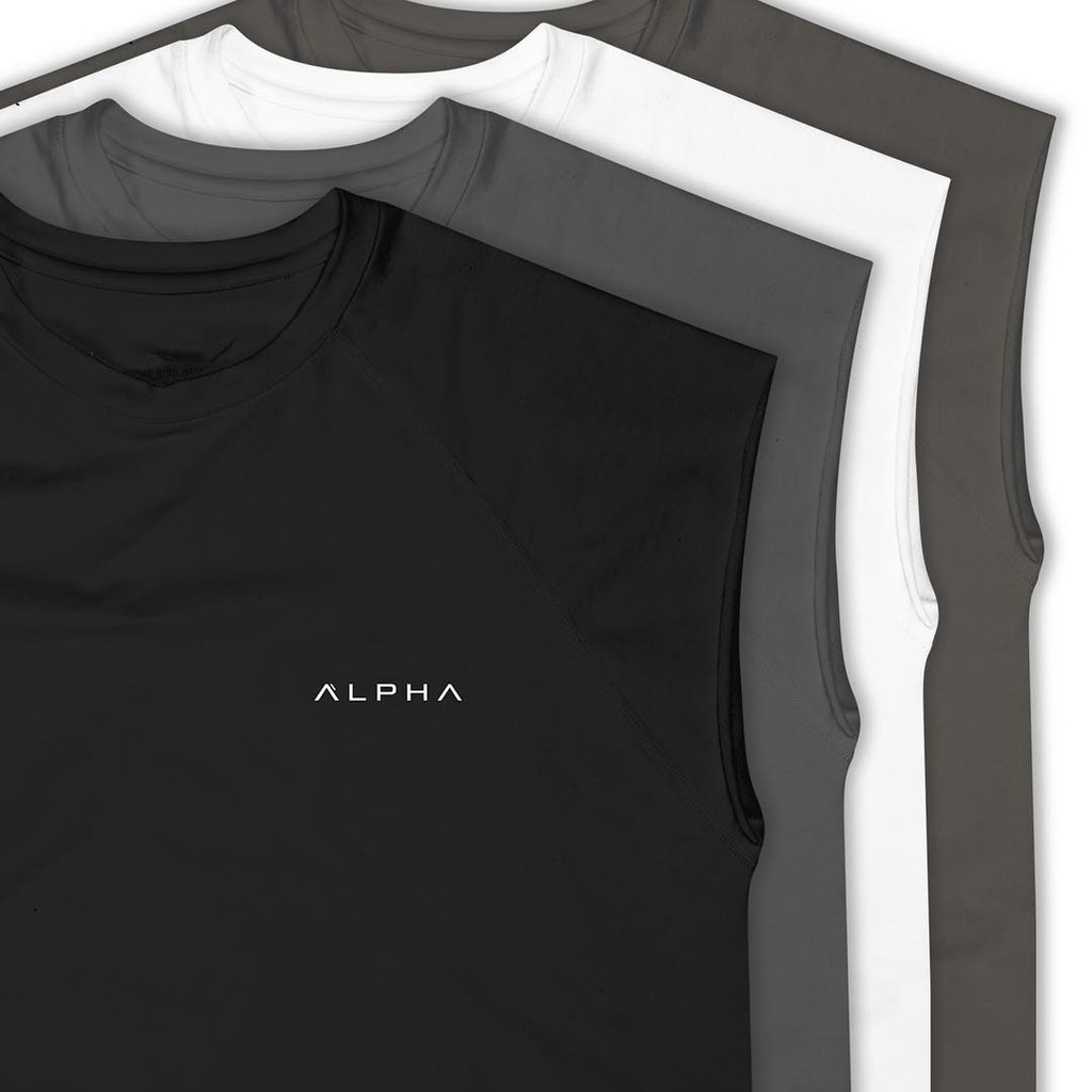 ALPHA t camisa de Fitness Wear masculino colete verão esportes lazer correndo exercício basquete algodão estiramento cam