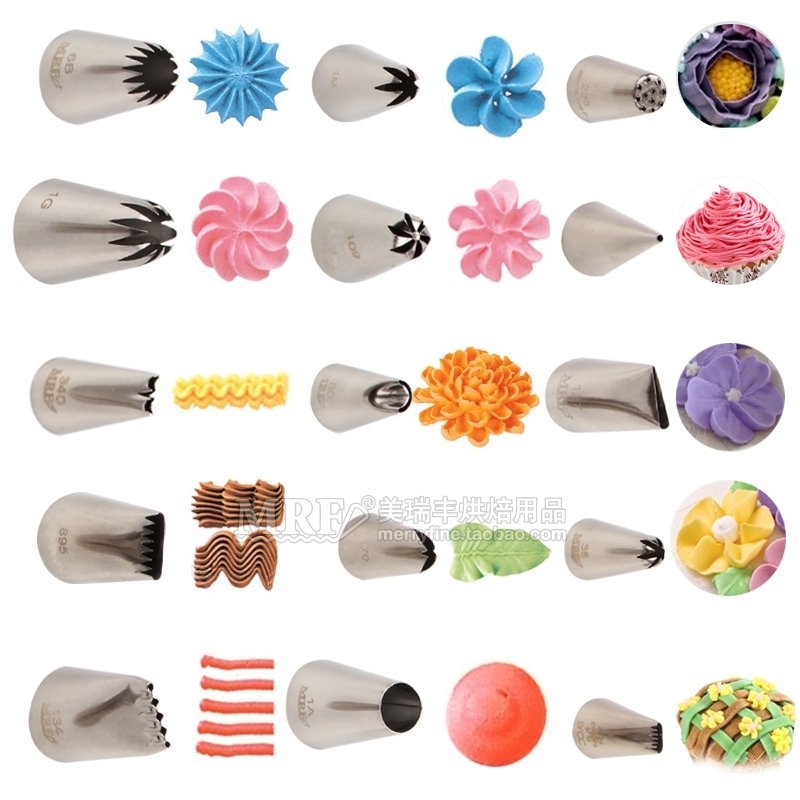 MRF conjunto de bicos de decoração marca mesmo estilo grande médio pequeno tamanho bolo biscoito bico coreano decoração