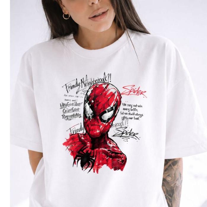 Camiseta Camisa Blusa Feminina 100%Algodão estilosa Homem Aranha Spider Man Super Heróis Lançamento