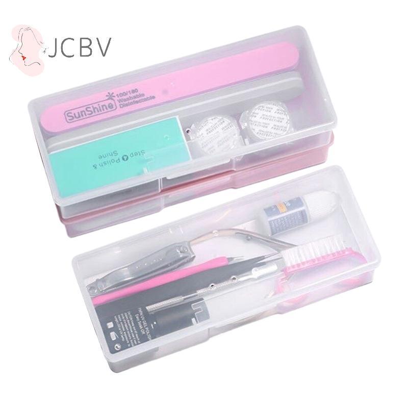 [JCBV] 1 Pc Nail Art Retângulo Plástico Transparente Caixa De Armazenamento Prego Strass Escova Caneta Buffer Arquivos D